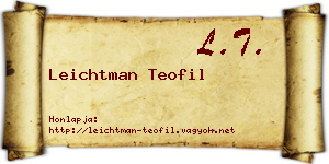 Leichtman Teofil névjegykártya